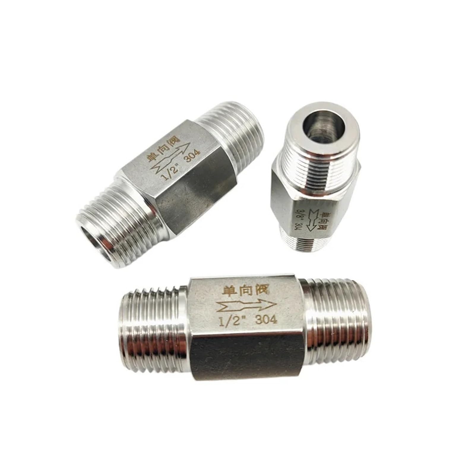 1 valvola di ritegno unidirezionale in Acciaio Inossidabile 304 con Filettatura Maschio BSPT da 3/4"