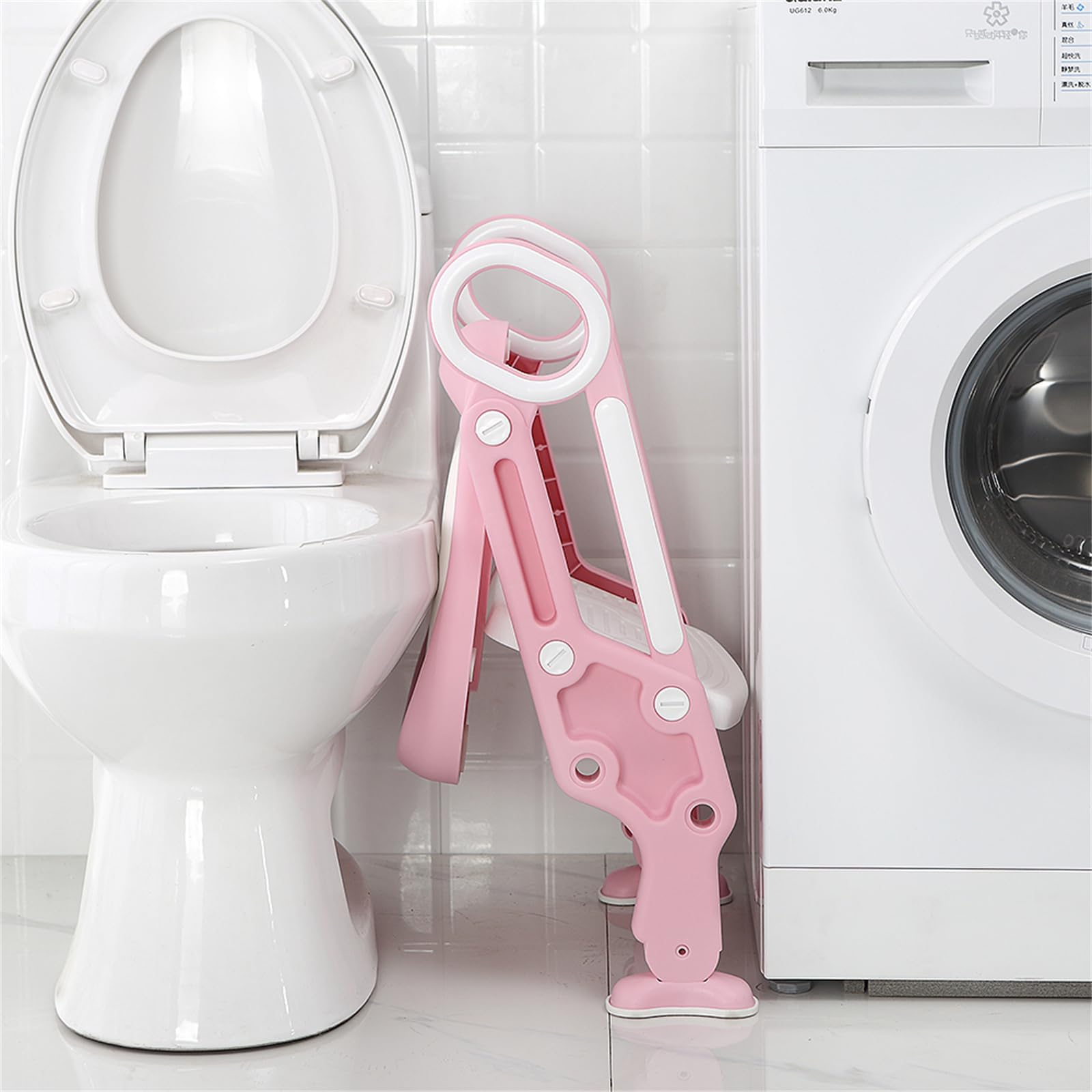 Homewell Riduttore WC Bambino Con Passeggiata,Sedile WC Pieghevole Per Bambini Allenare I Bambini Per Andare Al WC In Modo Autonomo