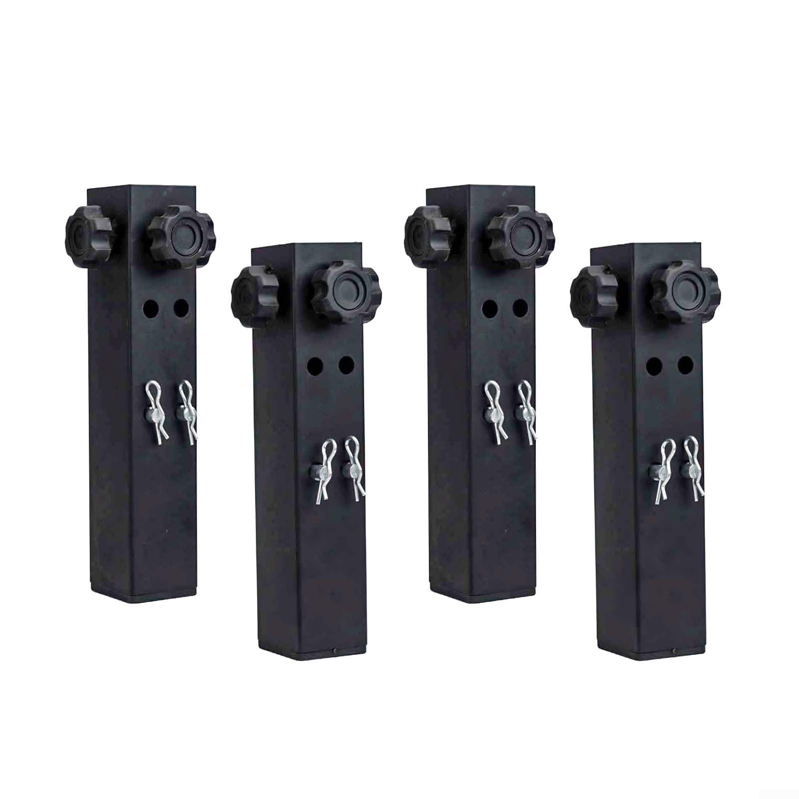 Extensores de patas de mesa plegables con 4 pernos y pasadores de goma, paquete de 4 elevadores de muebles ajustables en altura para patas de mesa, fácil instalación y estabilidad