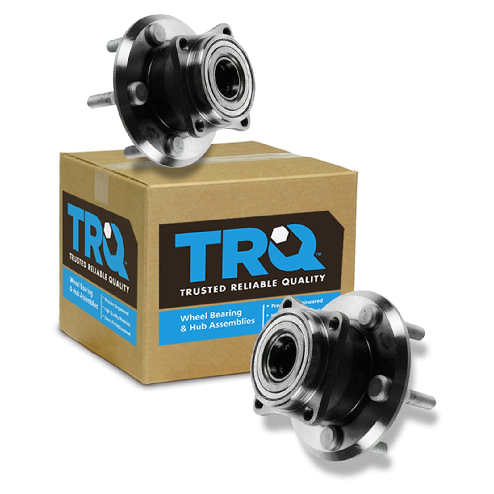 TRQ 2 Piece Rear Wheel Bearing &amp; Hub Assembly Set AWD