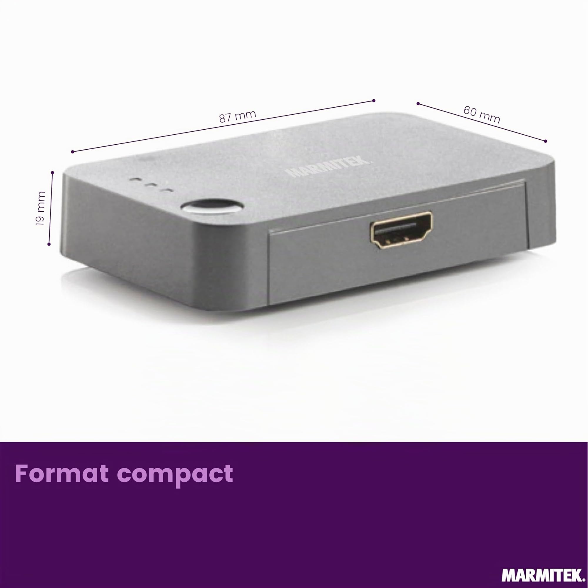 Marmitek Connect 310 UHD 2.0 - Switch HDMI 4K60 3 entrées 1 Sortie HDR