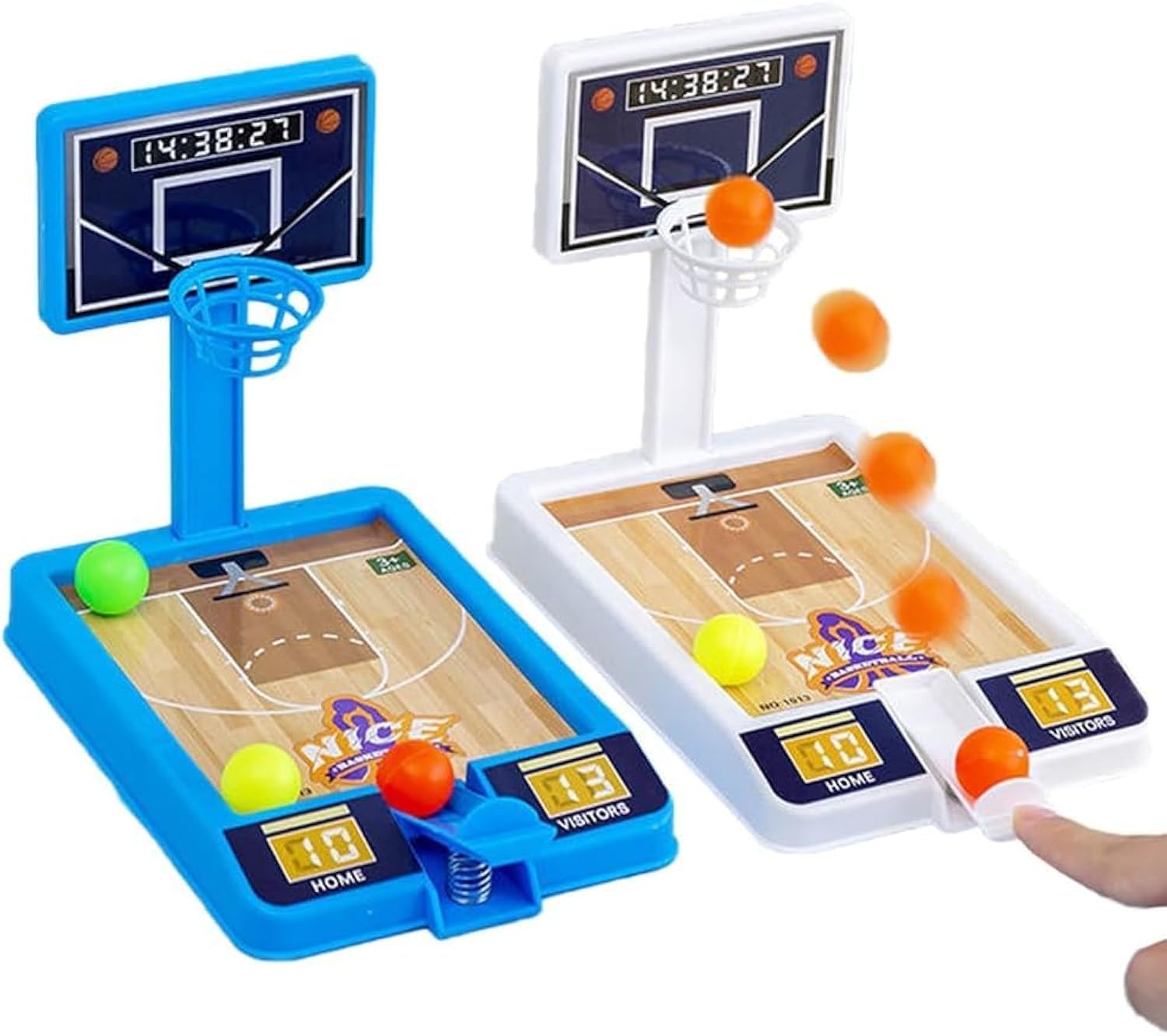 Gioco Pallacanestro Elettronico Per Bambini Con Doppio Canestro E Tabellone Segnapunti - Altezza Regolabile 112-140 Cm, 6 Palline, Per Interno/esterno, Regalo 3-7 Anni