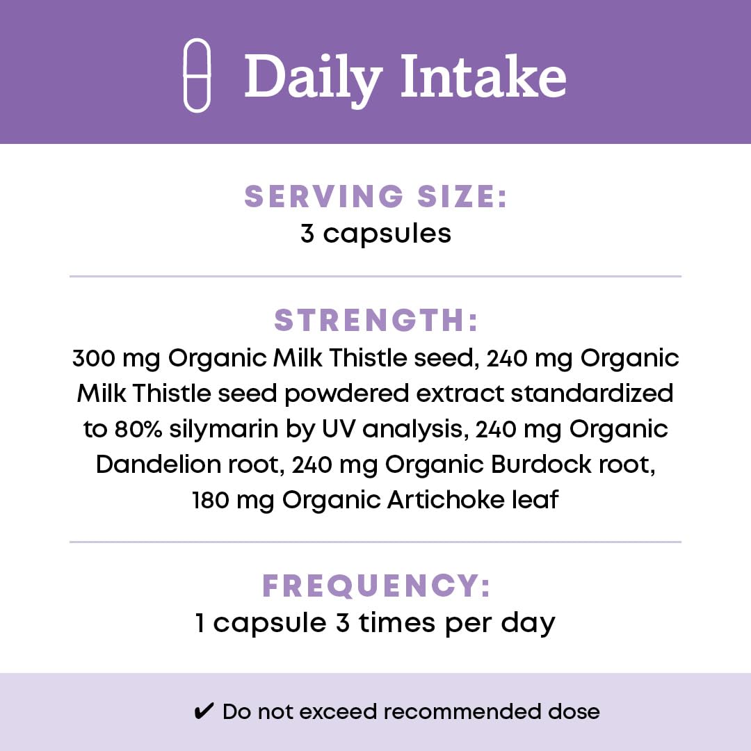 Oregon's Wild Harvest Certified Organic Milk Thistle Dandelion Capsules Liver Support Extract Standardized to 80% Silymarin, 90 Count — Amazon image 6