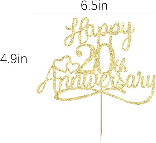 Miniatura 10 de Sleyberoy Decoración para tartas con purpurina para el 40 aniversario, decoración de fiesta de aniversario de boda, aniversario de boda, fiesta de