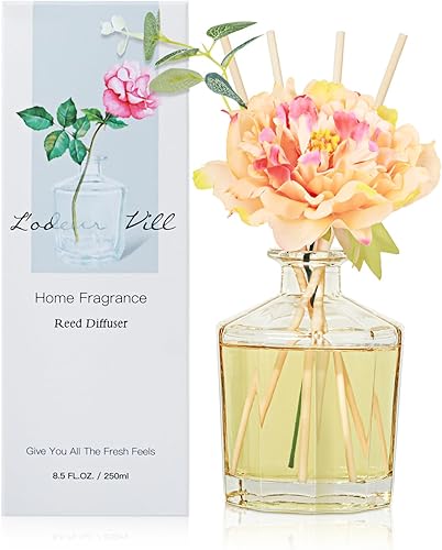 L'odeur Vill Difusor de varillas de 8.5 onzas, difusor de baño de lino fresco con 10 varillas, difusor perfumado de aceite esencial para el hogar,