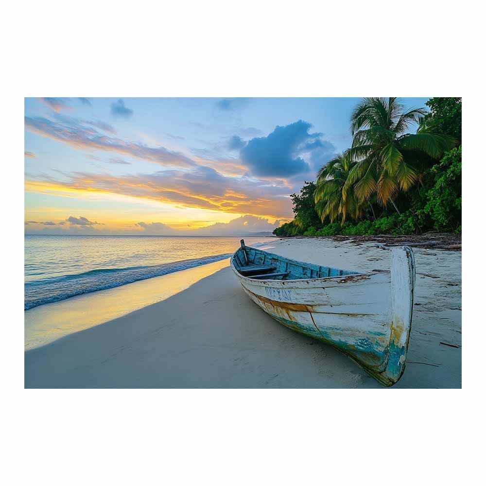 BOHUO Ozean Strand-Badezimmer Leinwand-Wandkunst Sonnenuntergang Modern Deko für wohnzimmer schlafzimmer - Natur Landschafts bilder(Beige 66)-80x110cm Ungerahmt