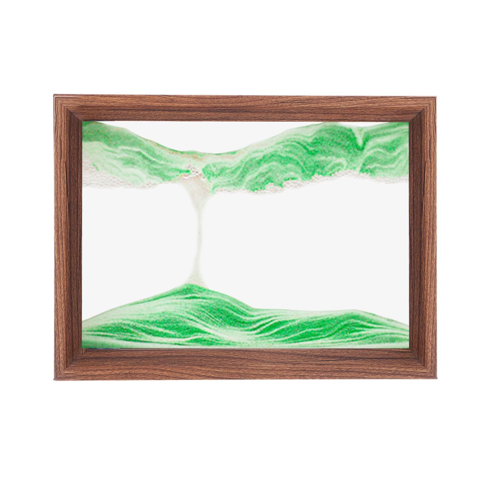 AzureLeap 3D Moving Sand Art -Liquid Motio Deep Sea Flowing Sand Picture, Solid Wood Frame, Square Glass, Home Office Desk Decor[Green 8in] — image 1