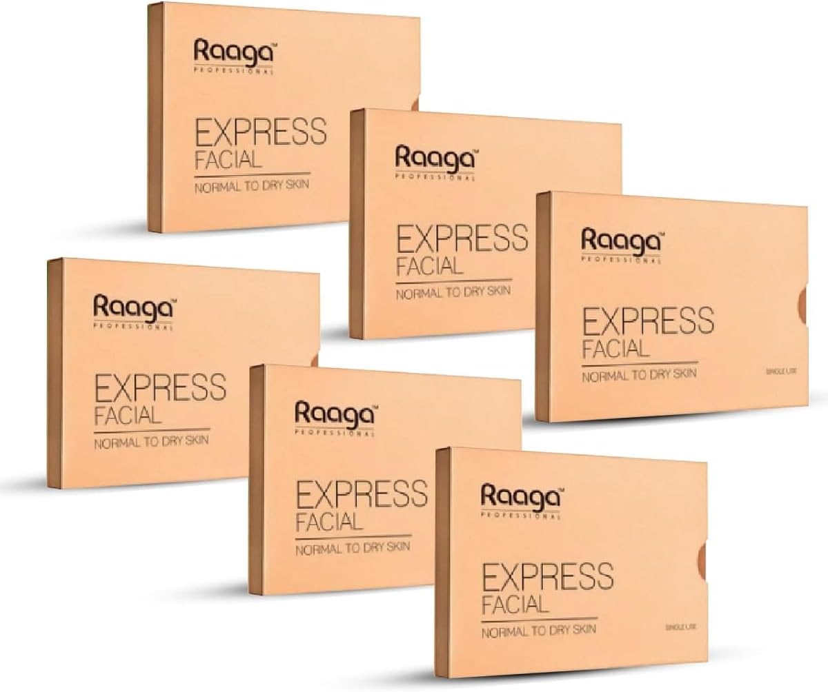 Raaga ProfessionalExpress Facial Kit | Normal to Dry | 35gm & Raaga Professional De Tan Tan removal Cream | 72g (12g*6)
