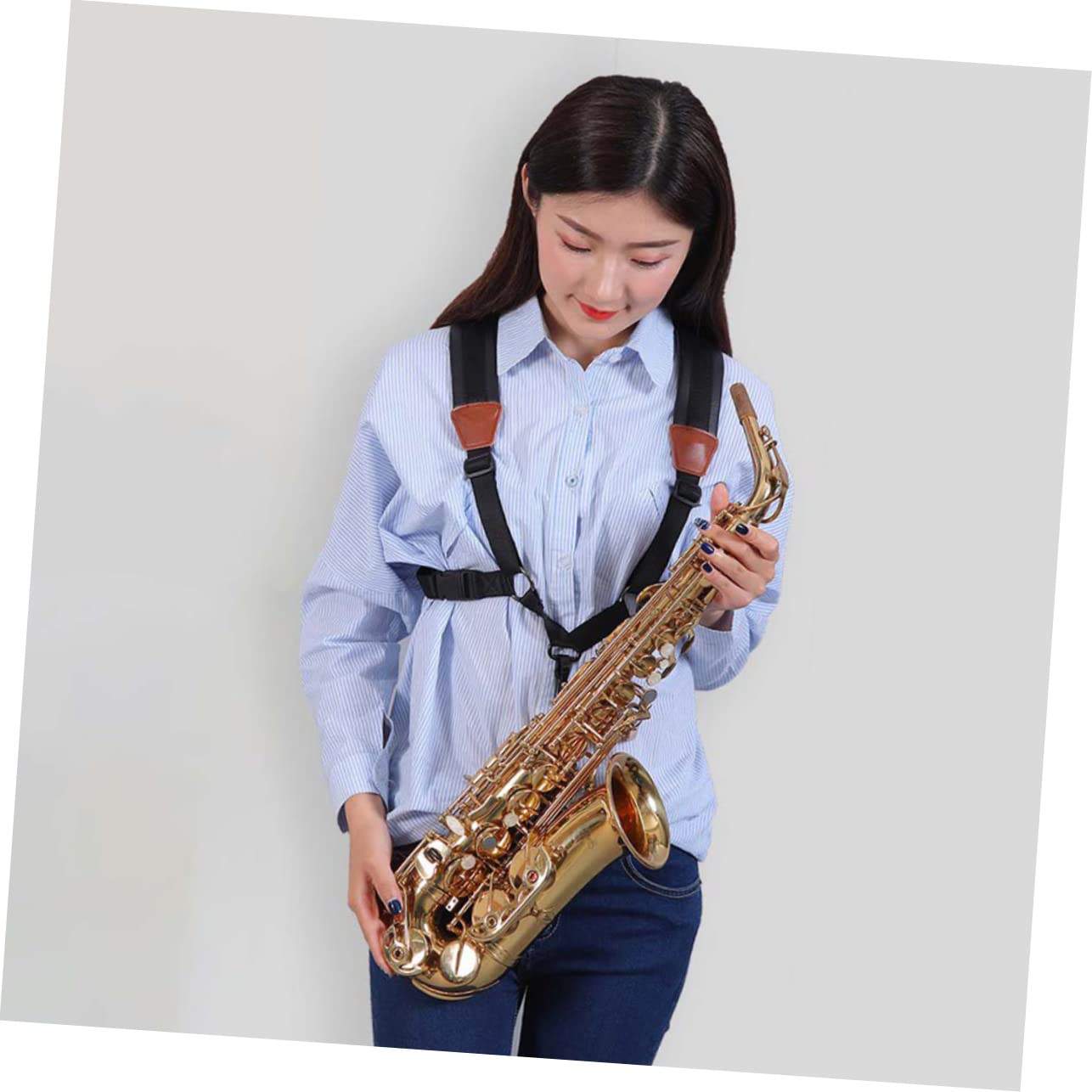 BESTonZON 2pezzi Regolabile Per Sax Con Spallacci Imbottiti e Materiali Resistenti Cintura Per Adulto e Comfort e Libertà Di Movimento Per Musicisti