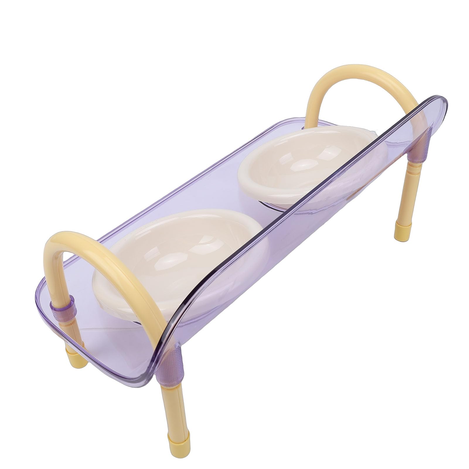 Ejoyous Ciotole per Gatti Rialzate in Plastica per Doppia Mangiatoia per Animali con Supporto 42,5 X 23 Cm Ciotole per Cani Rialzate Design a Prova di Spruzzi Stazione di Acqua per Cibo Doppio per