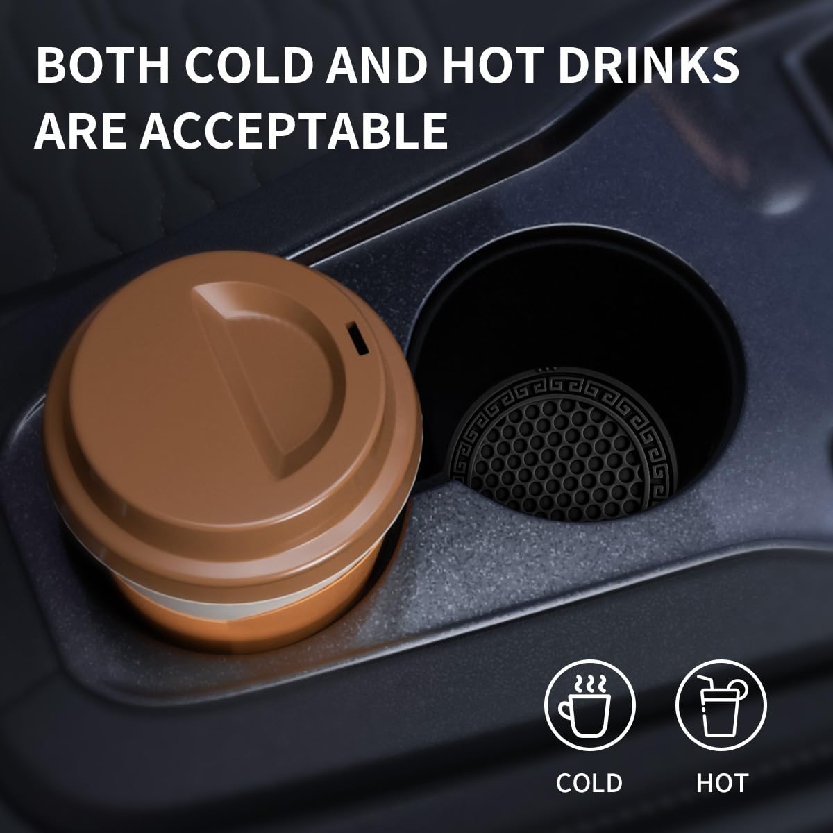 4Pcs Car Cup Coaster Set - car Cup Holder Coaster, Cup Coaster for car?2.75 inch PVC Cup Holder Insert Coaster, Car Interior Accessories for Car, SUV, Truck?Black
