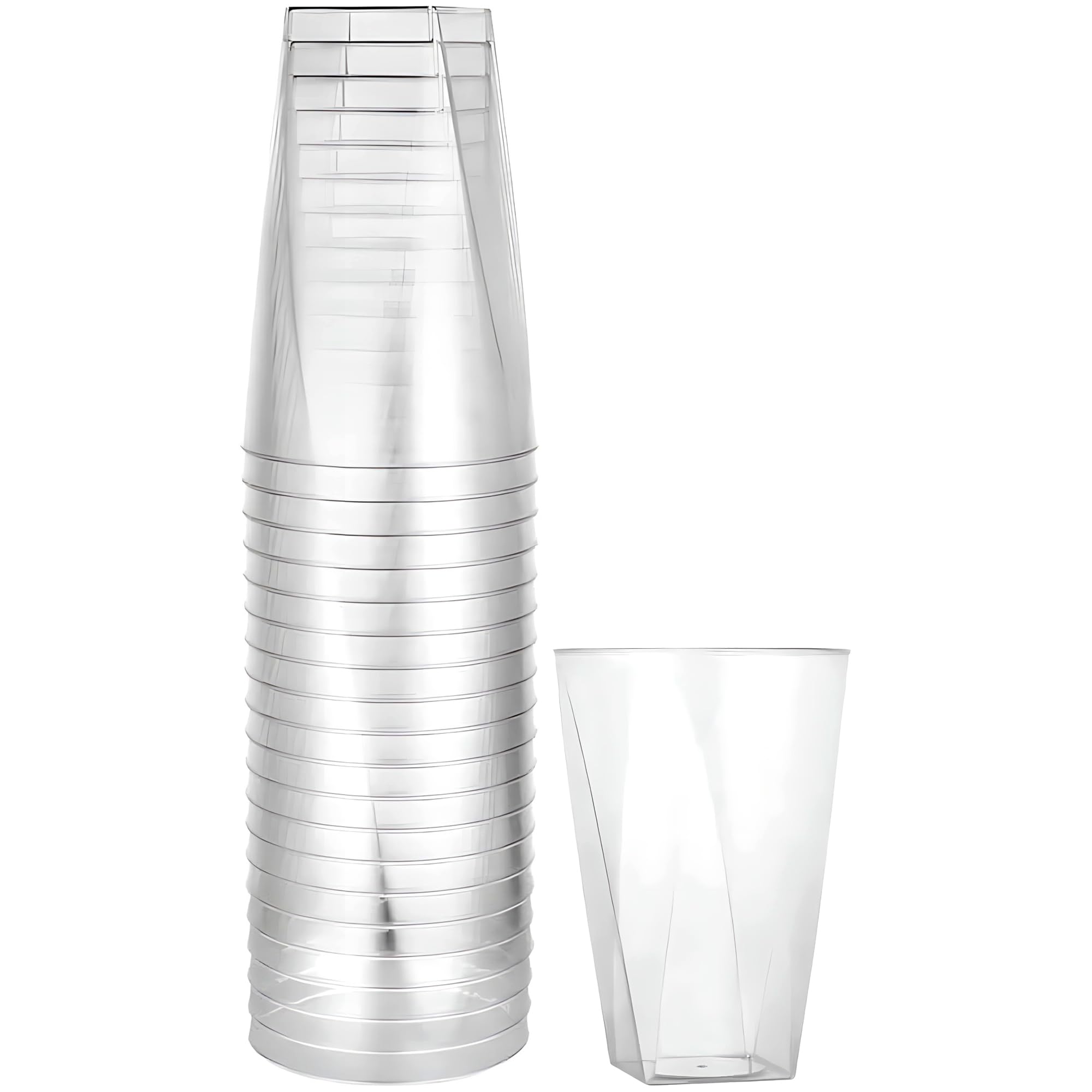 Amazon.com | Clear Deluxe Square Bottom Plastic Tumblers - 10oz (Pack Of  20) - Elegant & Durable Party Cups For Any Gathering Or Event: Tumblers &  Water Glasses