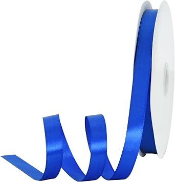 TONIFUL 100yd 5/8 Inch Royal Blue Satin Ribbon for Christmas Gift Wrapping