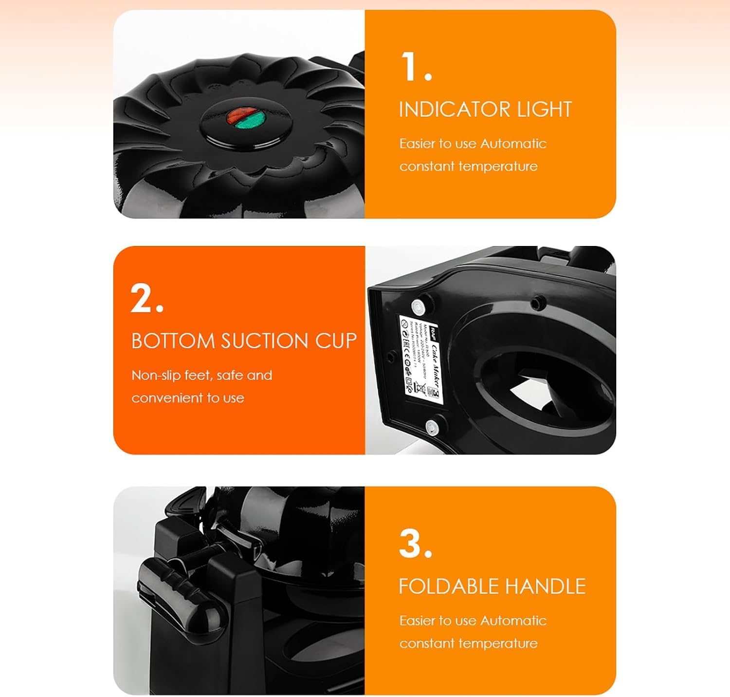 Tostapane Elettrico Rotante Da 1800 W Con Cuore Fondente, Temperatura Costante Automatica, Riscaldamento Uniforme, Piedini Antiscivolo E Piastra Antiaderente, Per Uso Domestico E Commerciale.