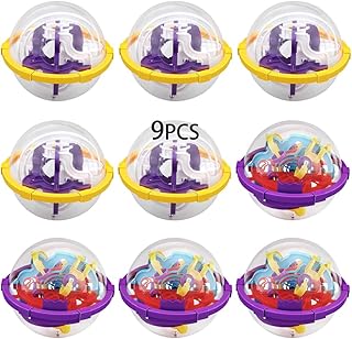 12 Pieces Maze Ball 3D Maze Puzzle Brain Teasers Games,Mini Gravity 3D Maze Ball Hard Challenges Game Lover,Training Labyrinth Toys Gifts for Students Teens Adults, Kids Educational Toy