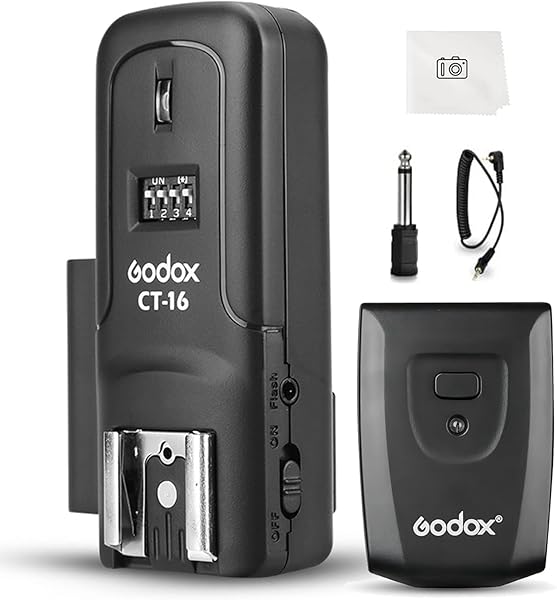 Godox CT-16 Wireless Radio Flash Trigger Receiver Kit,433MHz 2 in 1 Flash Transmitter and Receiver Compatible for Canon Nikon Sony Pentax Olympus DSLR Camera Flash Trigger,Studio Flash Lighting
