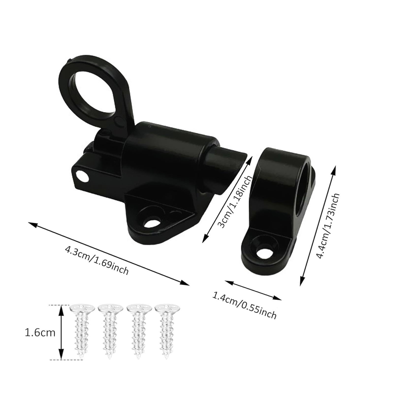 Pestillo De Puerta Automático De Aluminio Blanco De 2 Piezas, Anillo De Resorte De Seguridad Para Puerta De Ventana Pestillo Con Tornillos