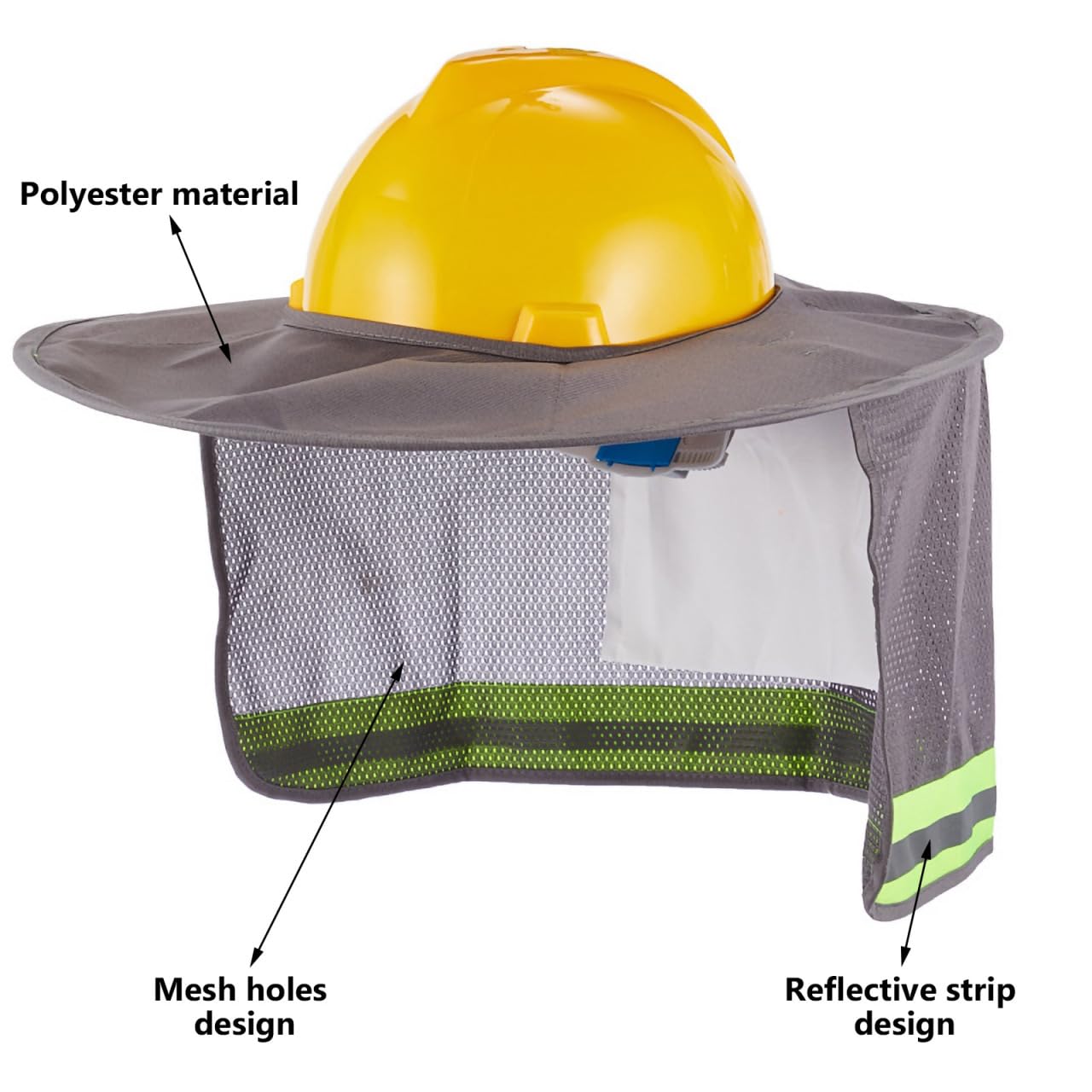 Mobestech Visière réfléchissante pour chapeau d'été casque accessoires pour hommes Chapeaux d'été pour hommes Casque Ombre Chapeau dur Parasol Chapeau dur Ombre