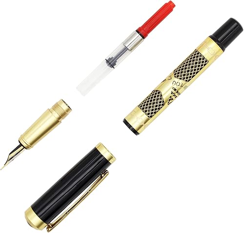 Miniatura 7 de Gullor Pluma estilográfica de metal con convertidor y caja de regalo, punta fina, plata