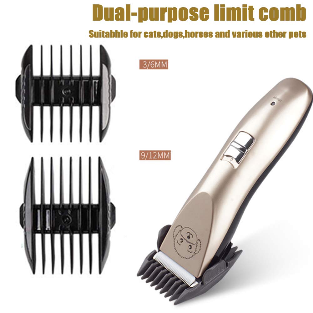 Dog Clippers Dog Grooming Kit, Ricaricabile A Basso Rumore Tranquillo Elettrico Pet Rasoio, Professionista Del Cane Tosatrici Clippers Cordless Con Pettine Guide, Forbici, Pettine, Kit Per Unghie