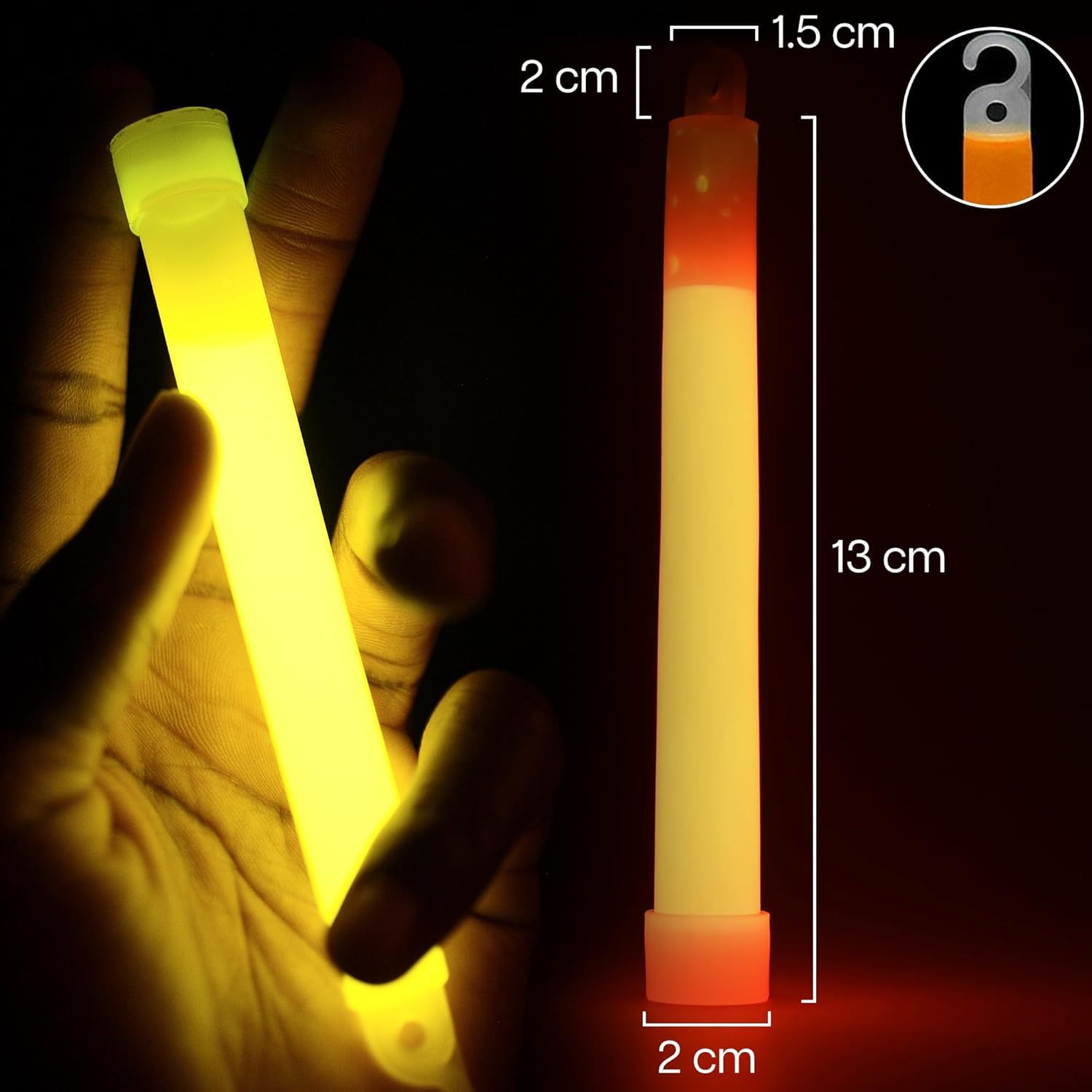 Besto 6 Inches Long 64 Pcs Glow Sticks Large Party Packs, Ultra Bright Mega Pack Sticks in 8 (Mix Colours) - Image 2