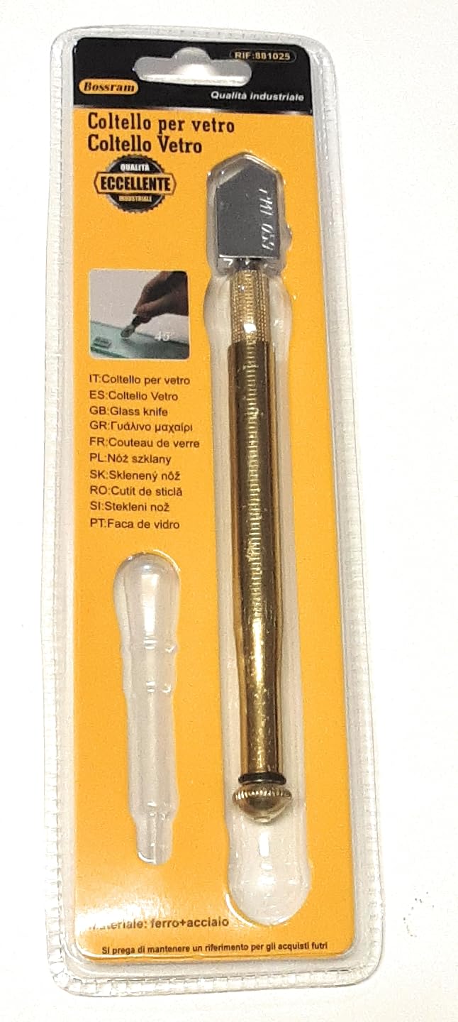 Tagliavetro Professionale, Coltello per Vetro per Vetro, Specchio e Piastrelle di Ceramica Lunga165MM