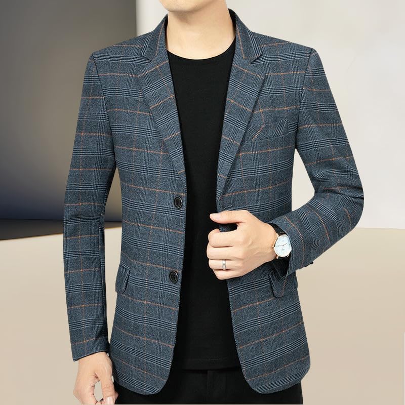 Men's Spring Autumn Business Casual Stripe Single Blazer Jacket3