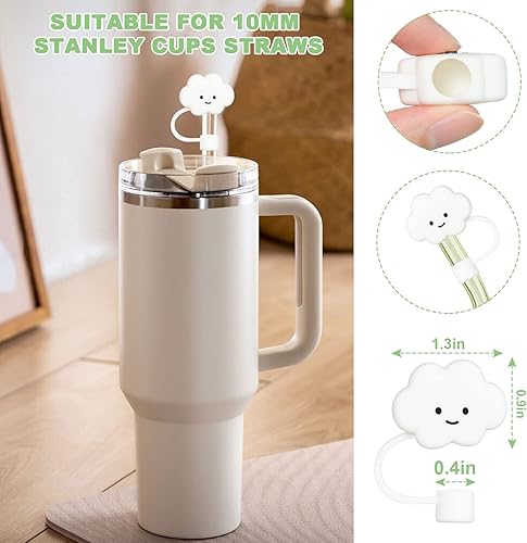 Miniatura 3 de AUAUY Fundas para pajilla, fundas de silicona para pajillas, fundas reutilizables para pajillas, tapones a prueba de polvo, cubierta protectora para