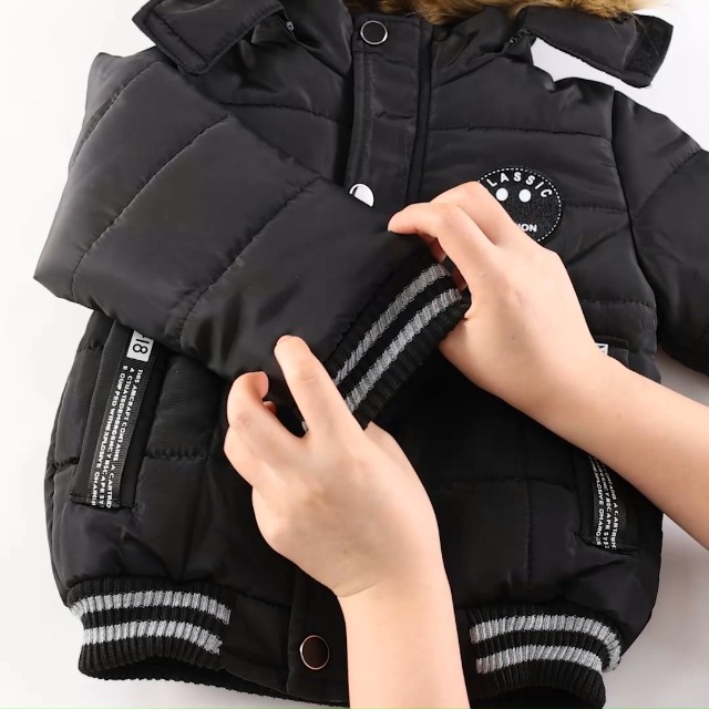 Kids Toddler Winter Down Jacket Fur Collar Hoodie Thick Warm Winter Coat Winter Puffer Jacket Baby Winter Clothes For Boys Girls 6T