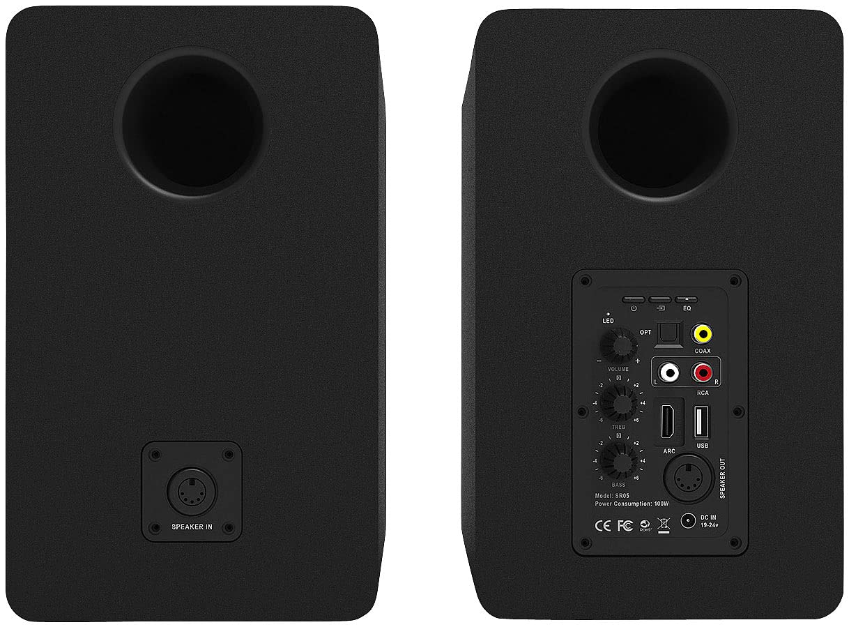 auvisio Aktivboxen: Aktives Stereo-Regallautsprecher-Set, Holz-Gehäuse, Bluetooth 5, 200 W (Lautsprecher für TV, Lautsprecher iPad, CD)