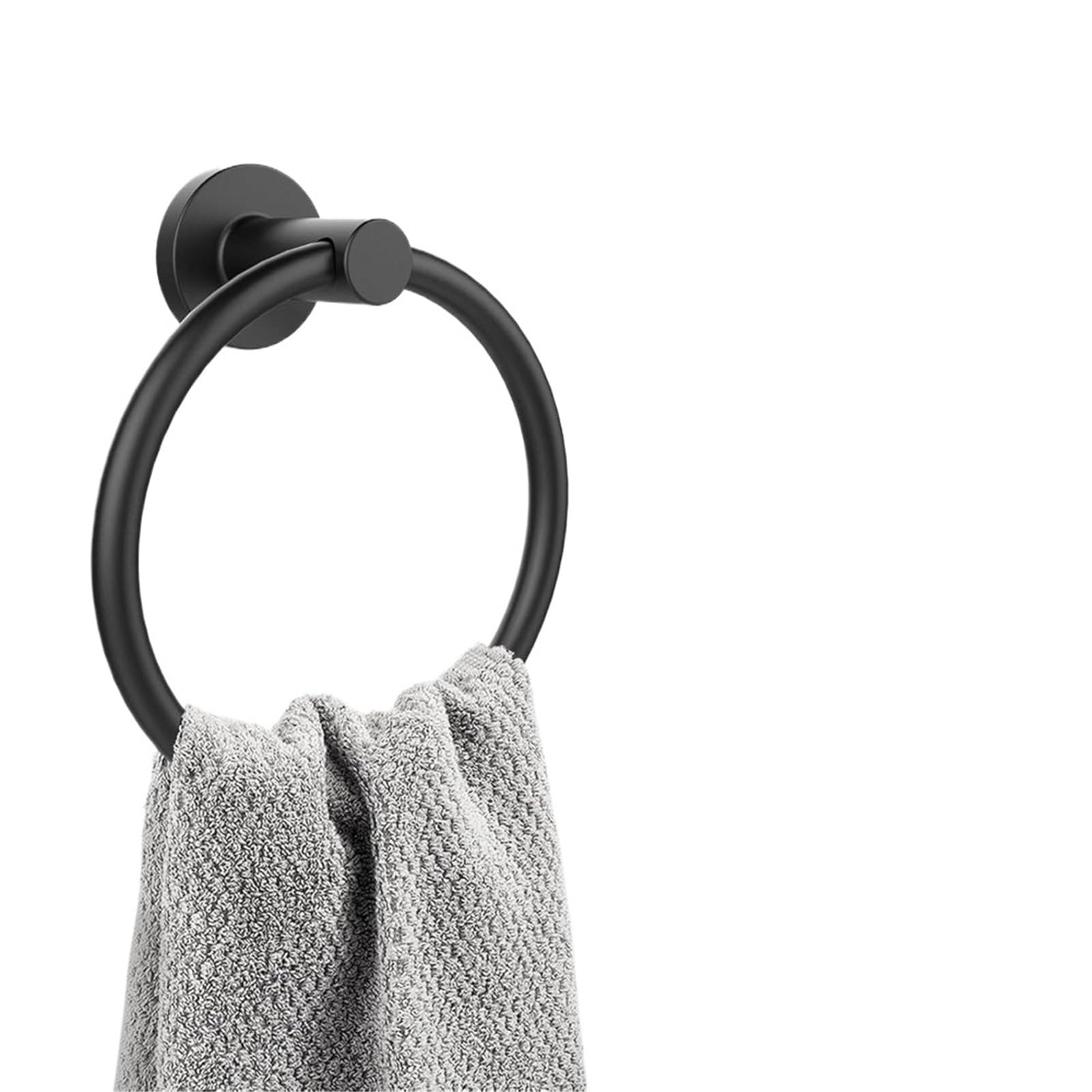 Portasciugamani ad anello da parete per bagno, 2 pezzi, nero opaco, robusto, in acciaio inox per cucina