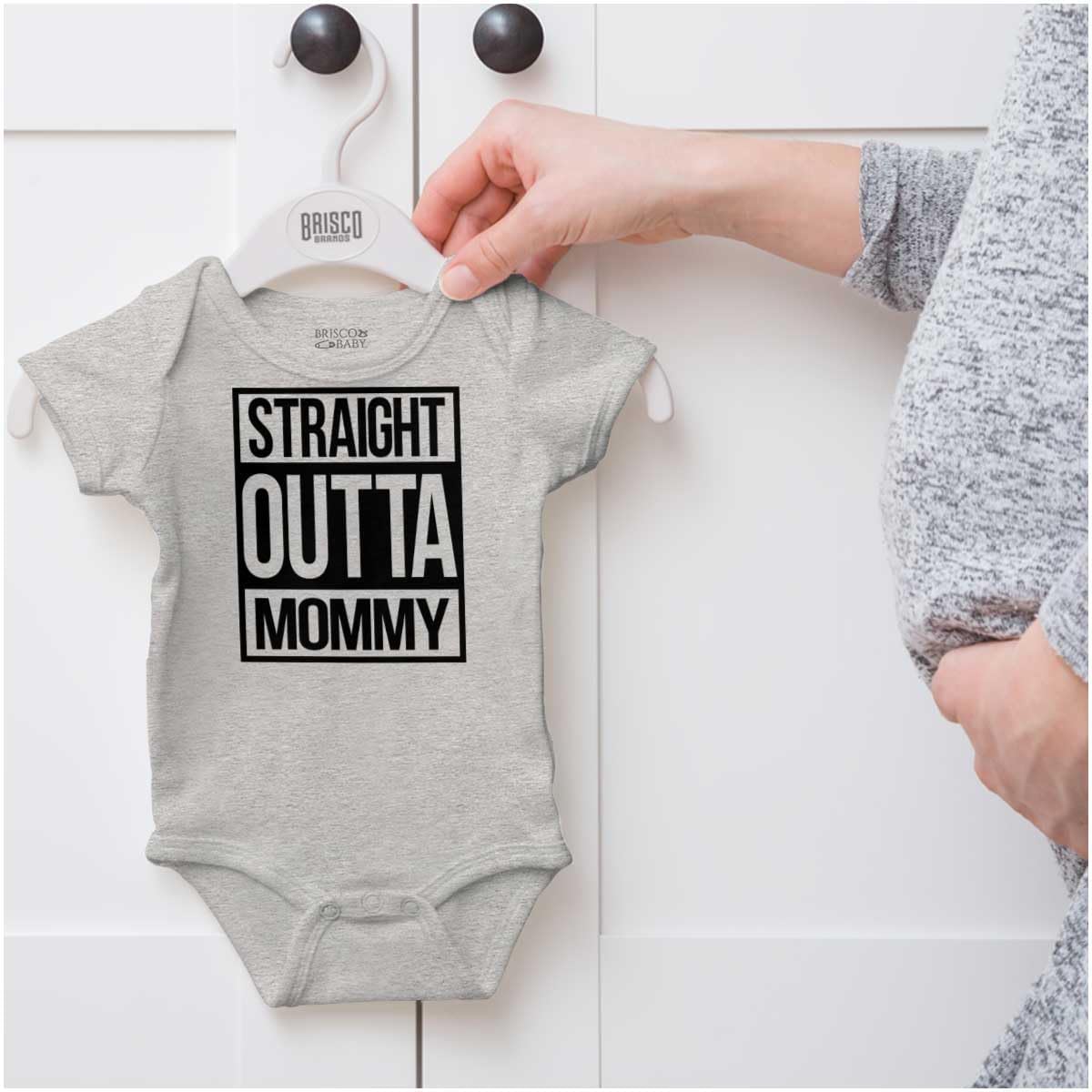 Brisco Brands Straight Outta Mommy Hip Hop Baby Romper Boys or Girls