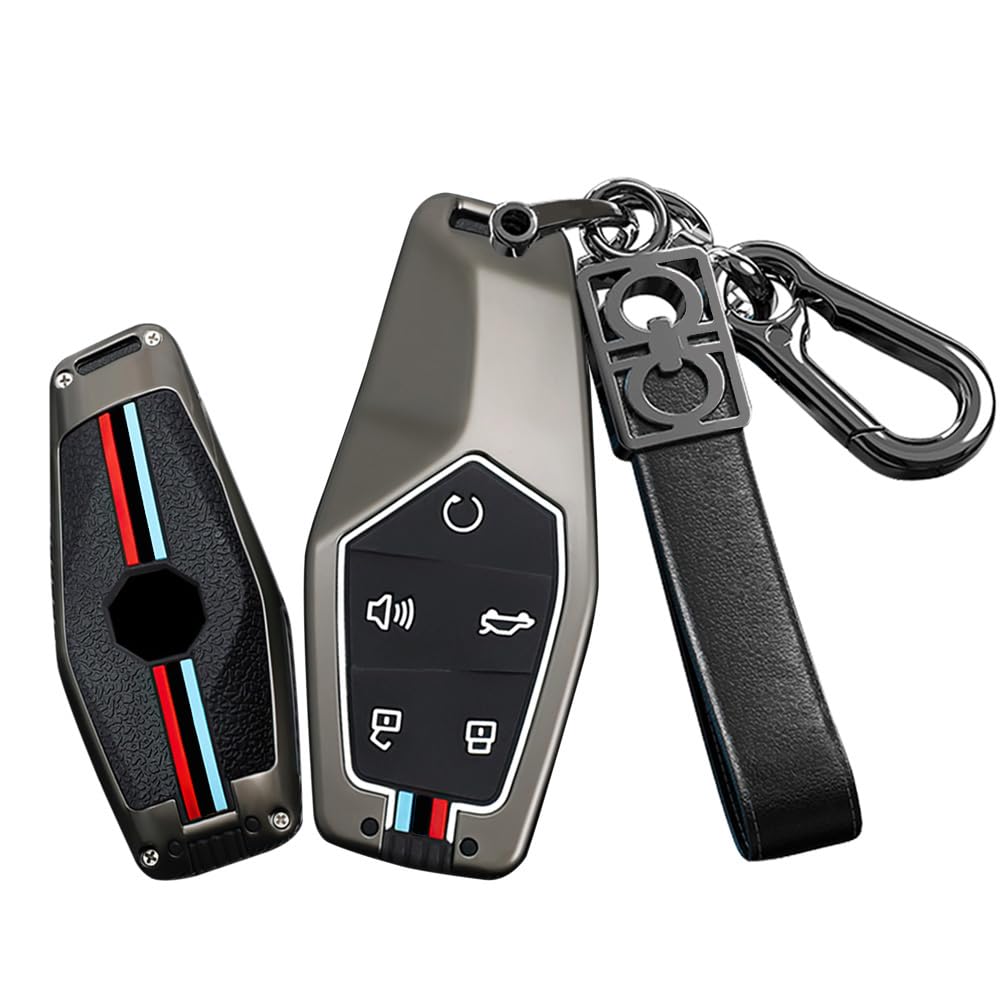 HIBEYOKey Case Cover for MG ONE 2022 Accessories with Keychains Metal TPU Material Key Fob Holder for MG ONE 2022