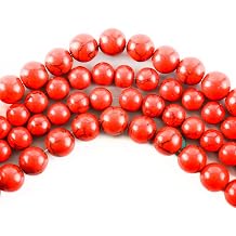 50Pcs 8mm Natural Red Turquoises Stone Round Beads Loose Beads Wholesale for Jewelry Making