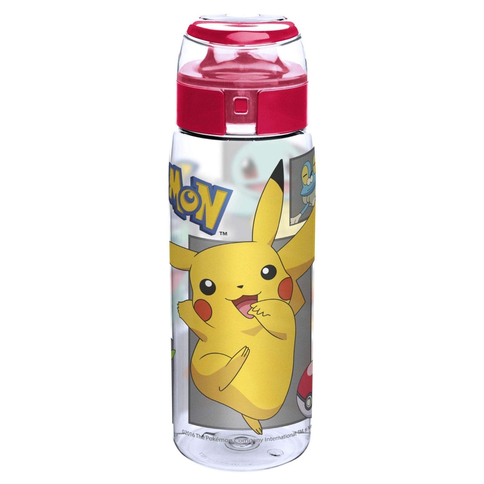Zak Designs POKC-K953 Pokemon Wiederverwendbare Tritan-Kunststoff-Wasserflasche mit Klappdeckel, mit Eevee Evolutions, BPA-frei und bruchfest, 750 ml, Pokemon-K953