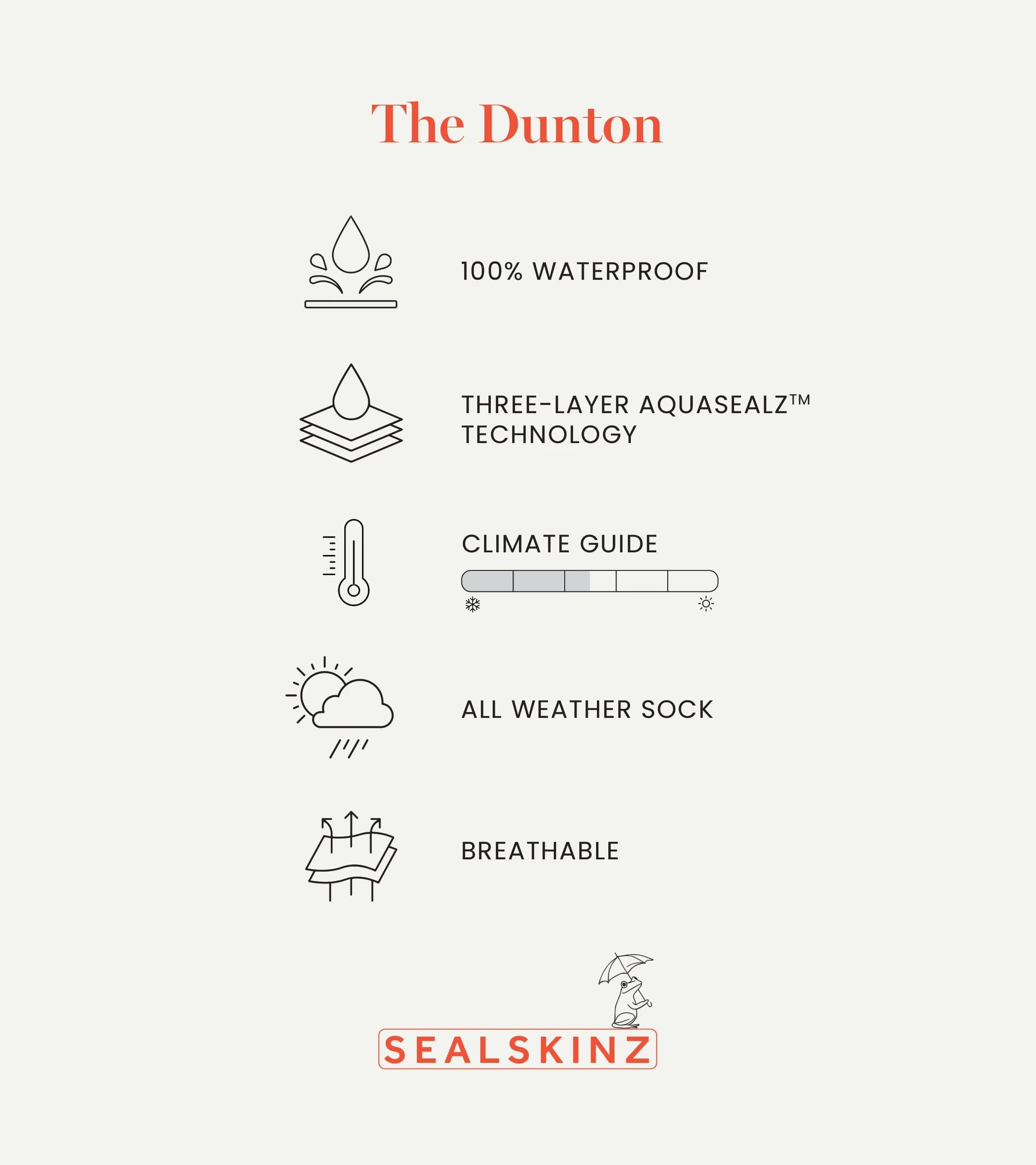 SEALSKINZ Dunton Waterproof All Weather Ankle Length Sock With Hydrostop Dunton - Calcetines impermeables hasta el tobillo para todo tipo de clima con Hydrostop Unisex adulto (Pack de 1)