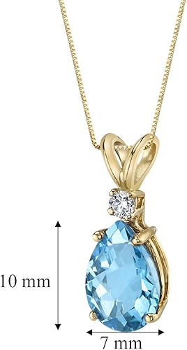 Miniatura 5 de Peora Dije de oro de 14 quilates para mujer con diamante, elegante diamante solitario en forma de lágrima de 10x7mm 0.394 x 0.276 pulgadas, piedras