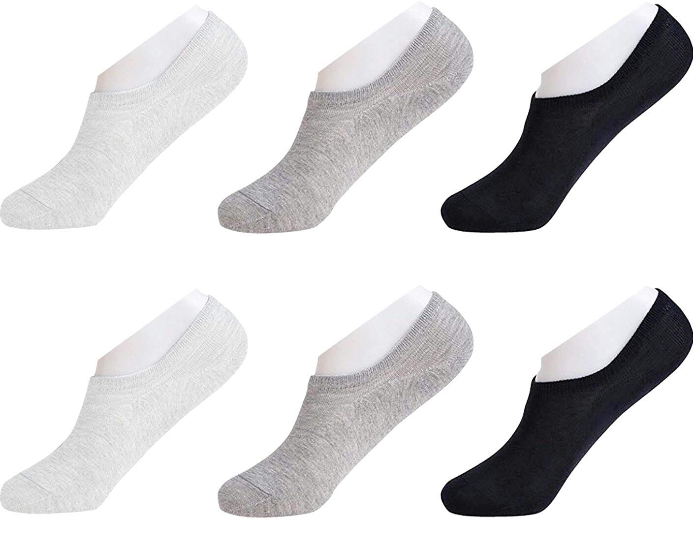 DIGITAL SHOPEE Calcetines mocasines de algodón para hombre, paquete de 6 unidades, multicolor (talla surtida)