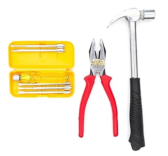 GLOBUS 1479 Hand Tool KIT Set of 3 (Plier, Hammer, Screwdriver)