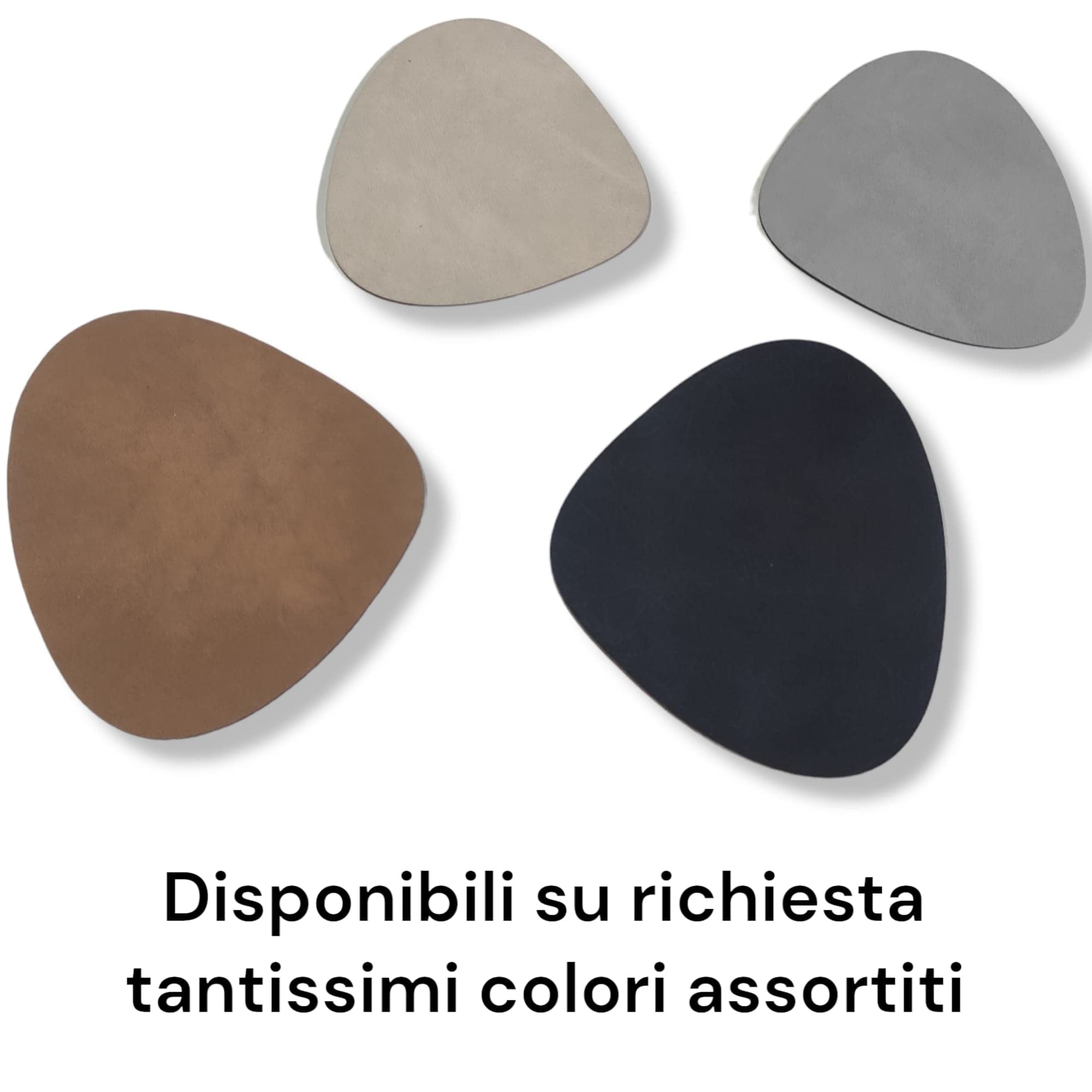 KIT 12 PZ - Sottobicchieri in cuoio o pelle pesonalizzati a scelta (Mod. 1 Rosso)