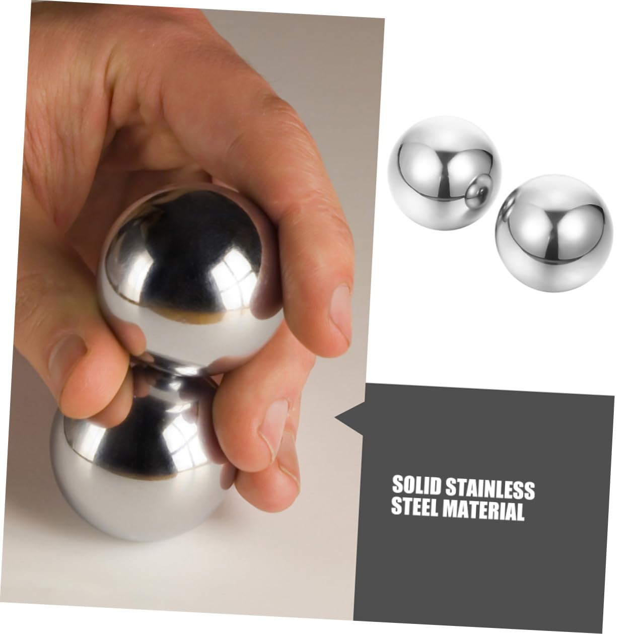 Bolas de Masaje de Acero Inoxidable Diseño Portátil 2 Pares para Relajación Muscular y Ejercicio de Brazos para Uso en Momentos de Descanso