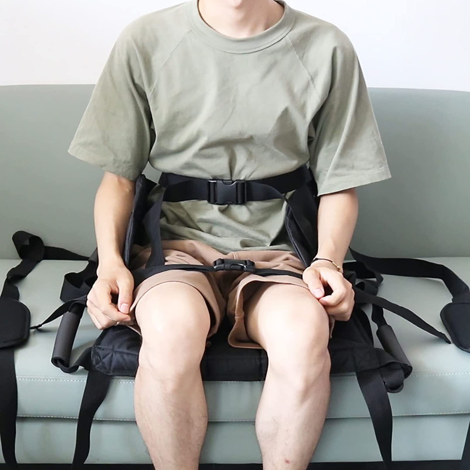 Cuscino del Sedile per trasferimento con Imbracatura Regolabile con Assi di trasferimento per Scale - Ideale per Anziani e disabili - Accessibile alle sedie a rotelle