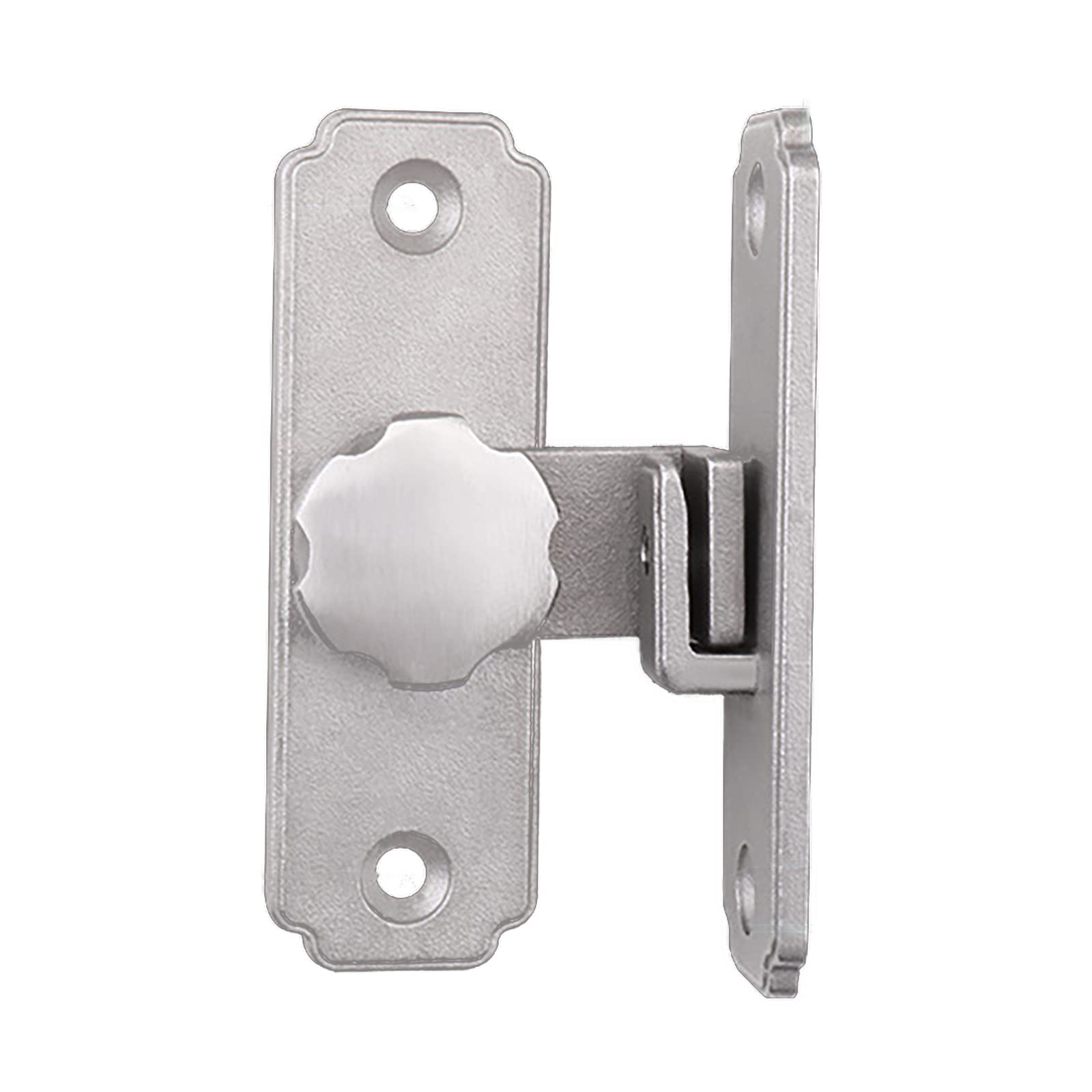 Cgjdfjhe Silver Door Lock， Black Slide Bolt Door Latch Antique Stainless Steel Small Metal Sliding Latches For Windows Cabinet Doors Locks With Hardware 2Pack(Silver)