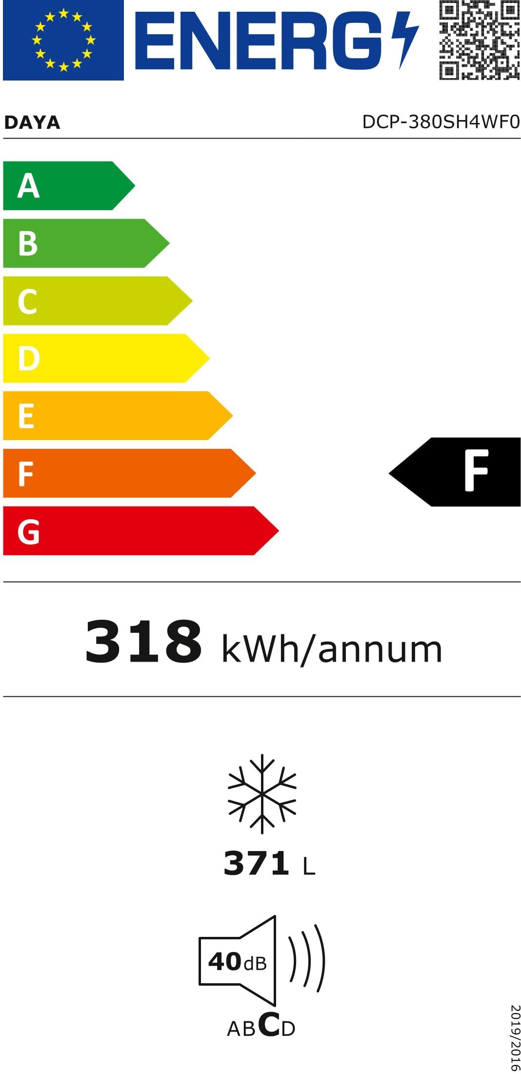 Daya congelatore orizzontale DCP-380SH4WF0, 371 litri, Classe F, Super Freezing, Winter security, Serratura, Silenzioso 40 dB(A), Autonomia senza corrente 36 ore