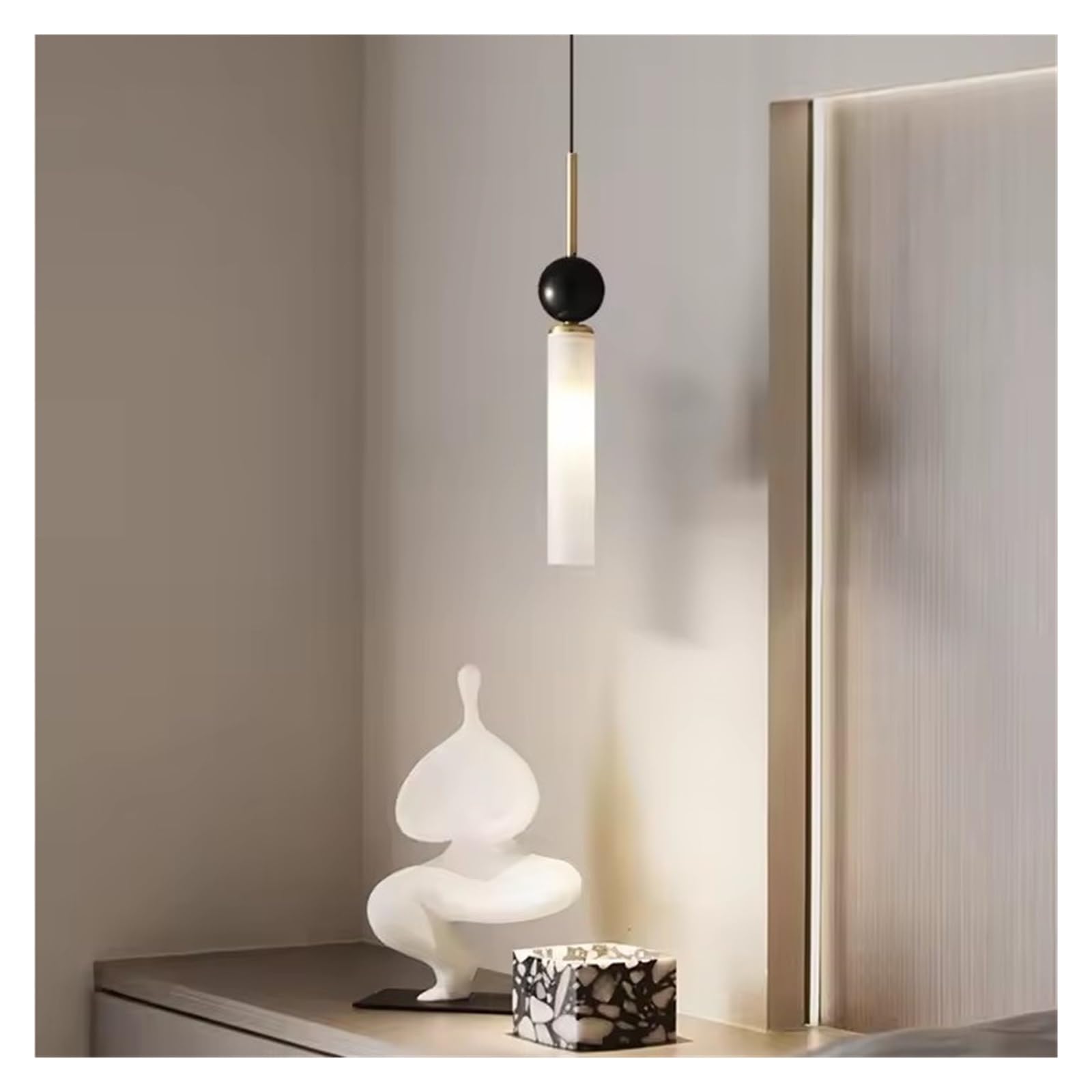 Lustre en marbre design minimaliste - Luminaire suspendu G9