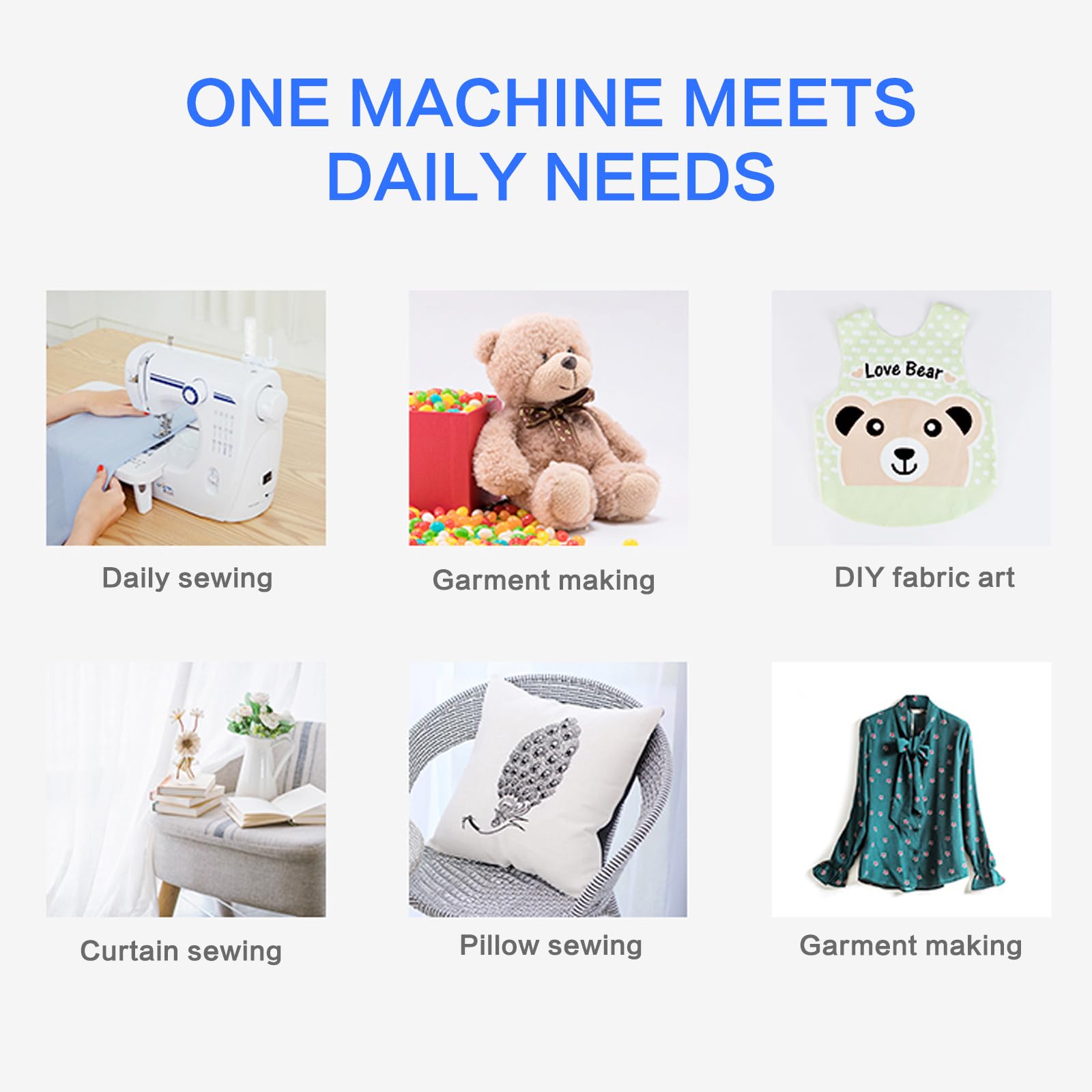 Maquina Coser Electrica, 12 Programas de Puntada, Mini Máquina de Coser Portátil para Infantil con Pedal y Luz LED, Fácil de Operar para Principiantes y Adultos