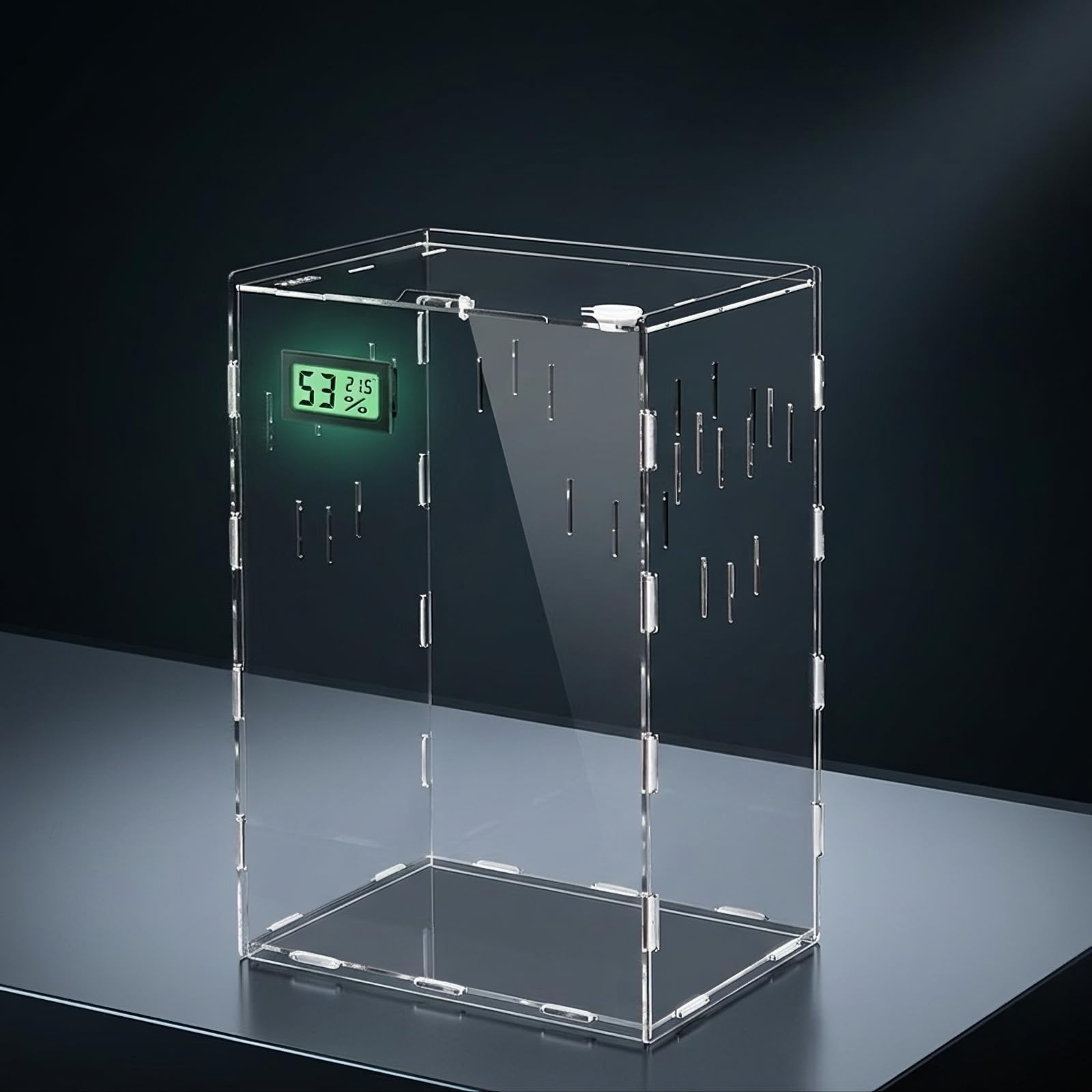Boîte Transport pour Reptiles, 37,5 X 24,6 X 19,4 Cm, Grand Modèle avec Thermomètre-hygromètre