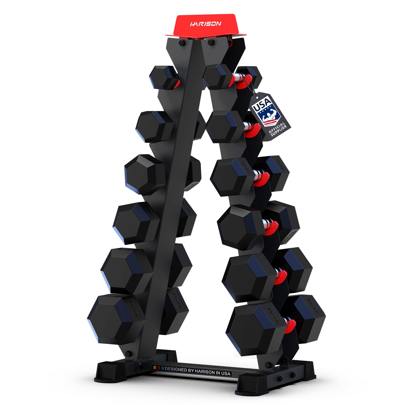 HARISON High-end A-Frame Dumbbell Rack Stand, 6-Tier Weight Rack for Dumbbells Home Gym 480LBS Weight Capacity（without dumbbells)