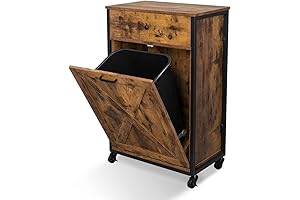 VINGLI Tilt Out Trash Cabinet, Wood Hidden Trash Can Kitchen Cabinet, solves...