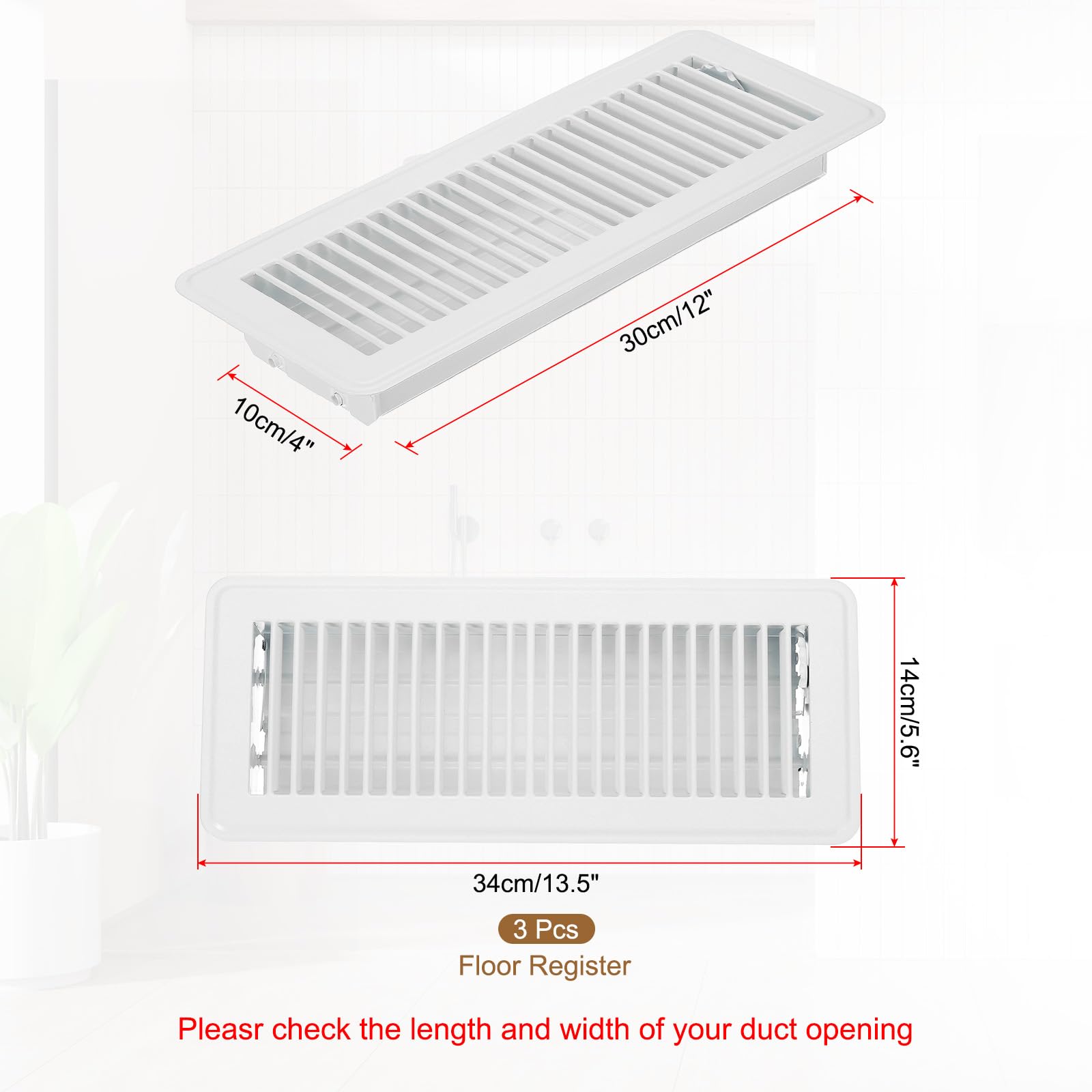 PATIKIL 12 x 4 Inch Floor Register - Image 2